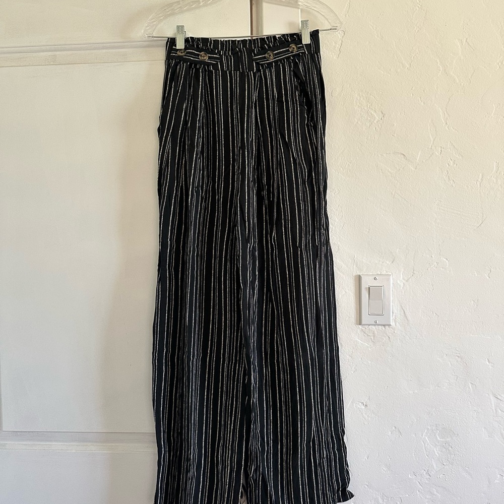 Black and White Striped Pants